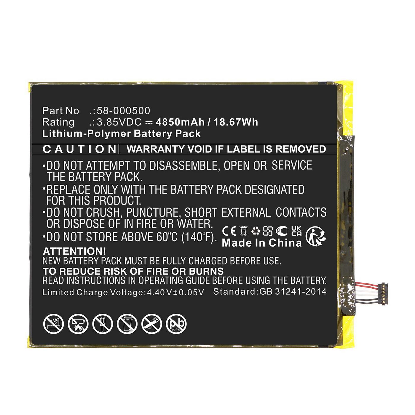Battery 15.00Wh 6.0V 2500mAh