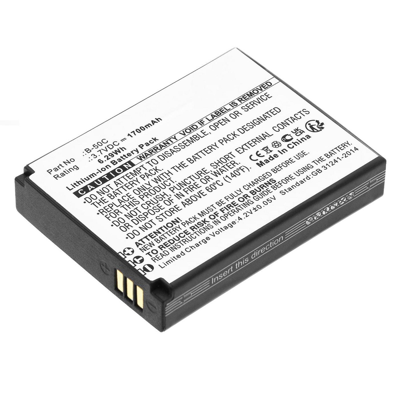 Battery 6.29Wh 3.7V 1700mAh