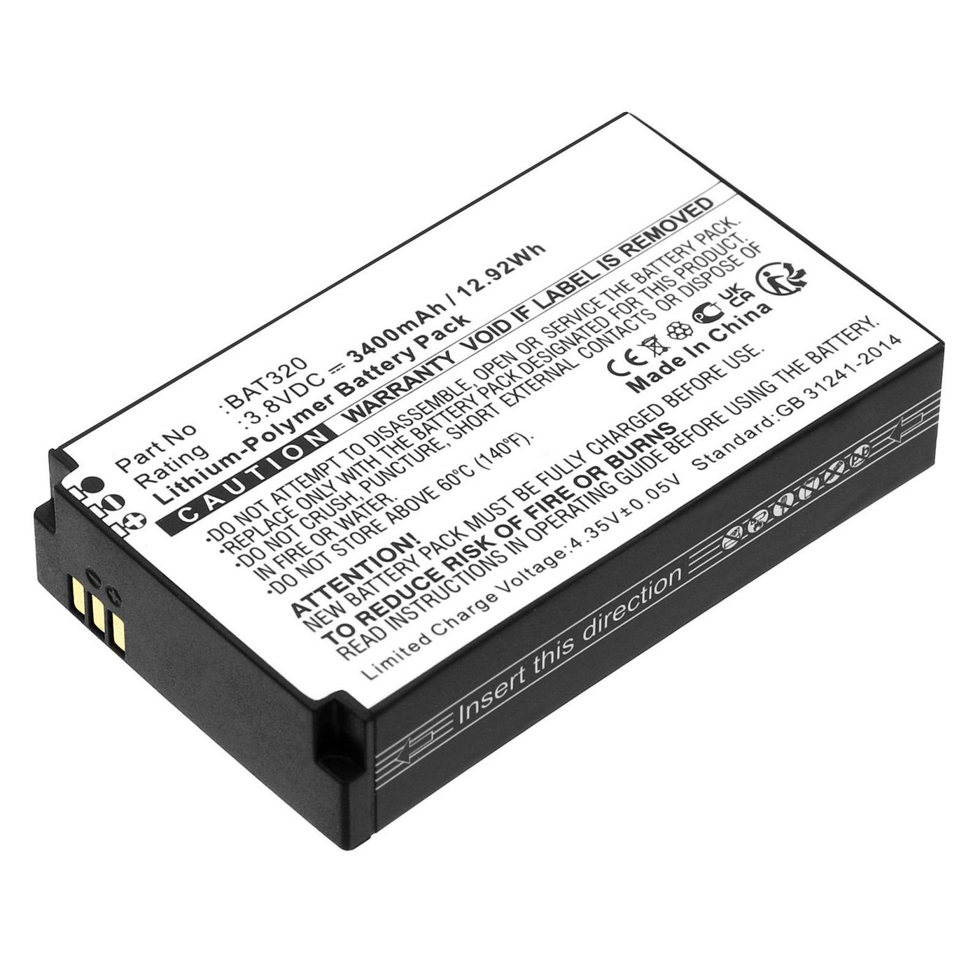 Battery 12.92Wh 3.8V 3400mAh