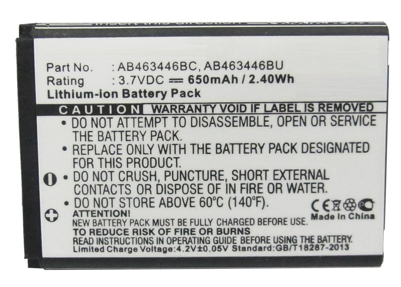 Battery 2.41Wh Li-ion 3.7V