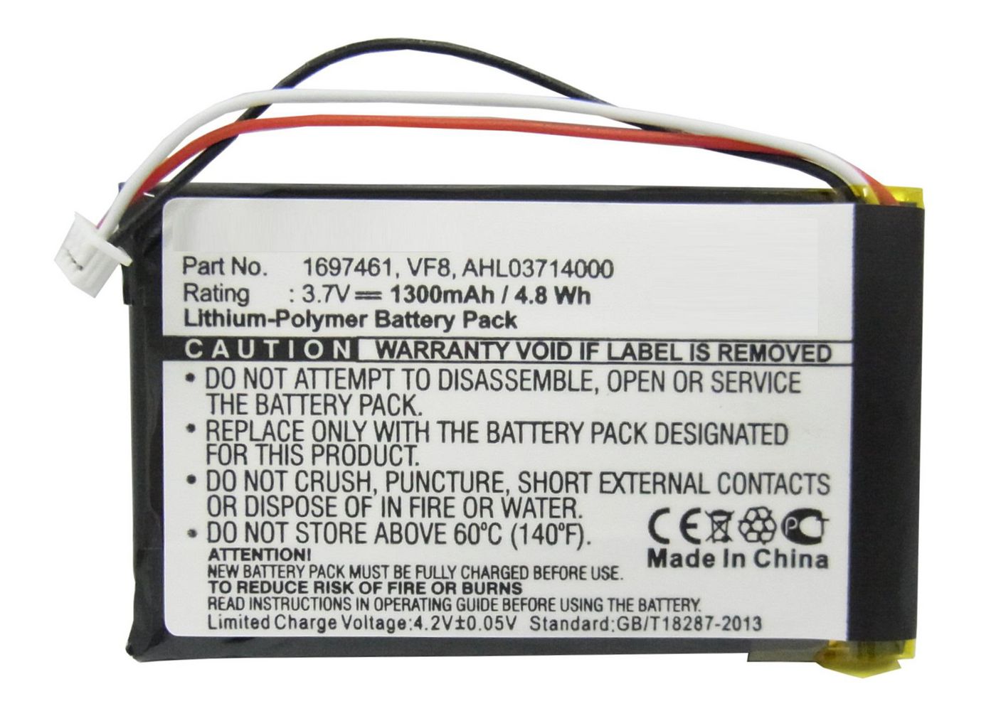 Battery 4.81Wh Li-Pol 3.7V 
