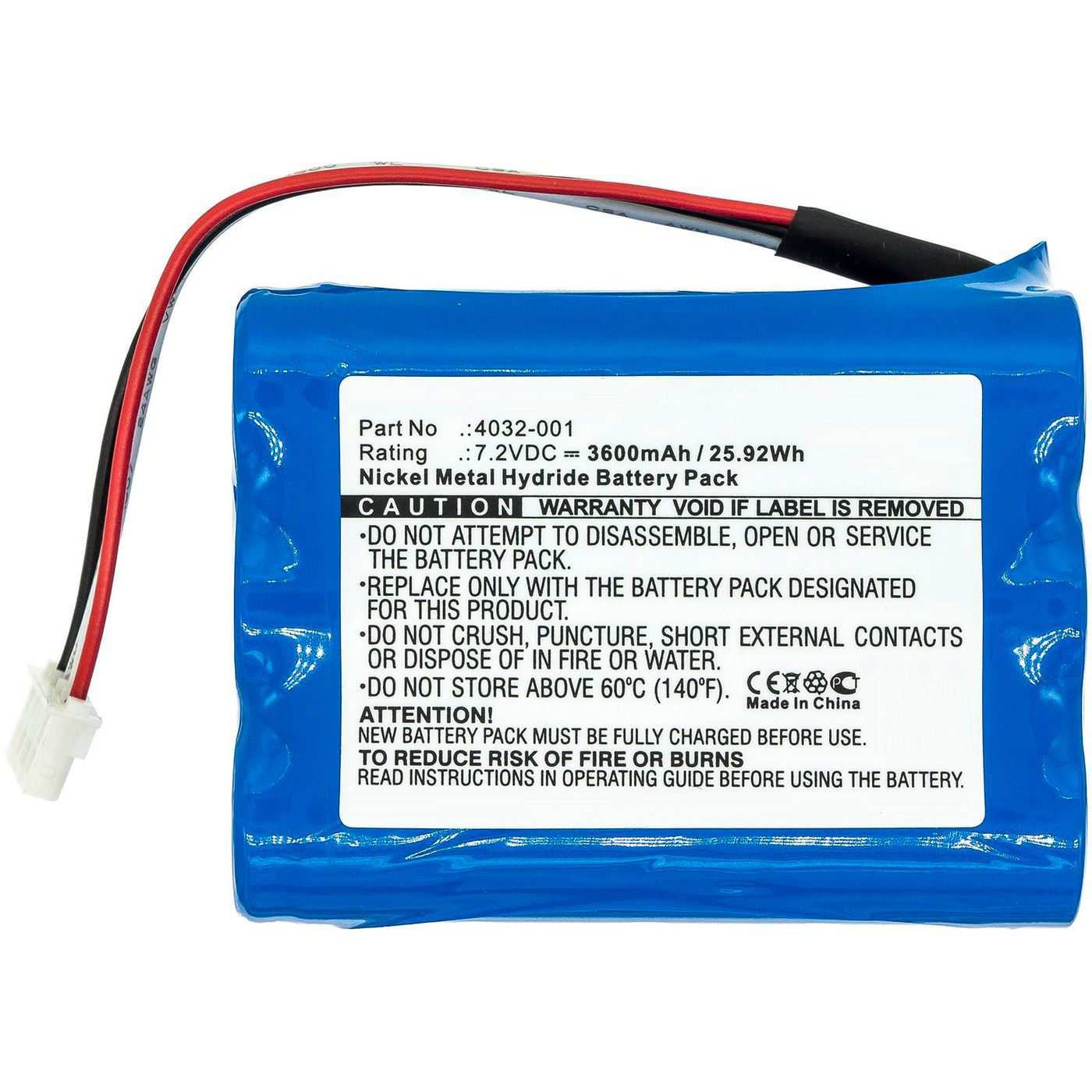 Battery 25.92Wh Ni-Mh 7.2V
