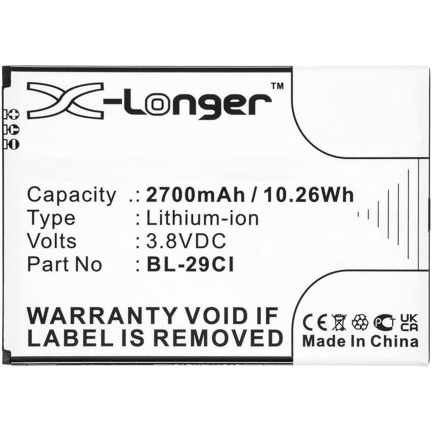 Battery 10.26Wh Li-ion 3.8V 