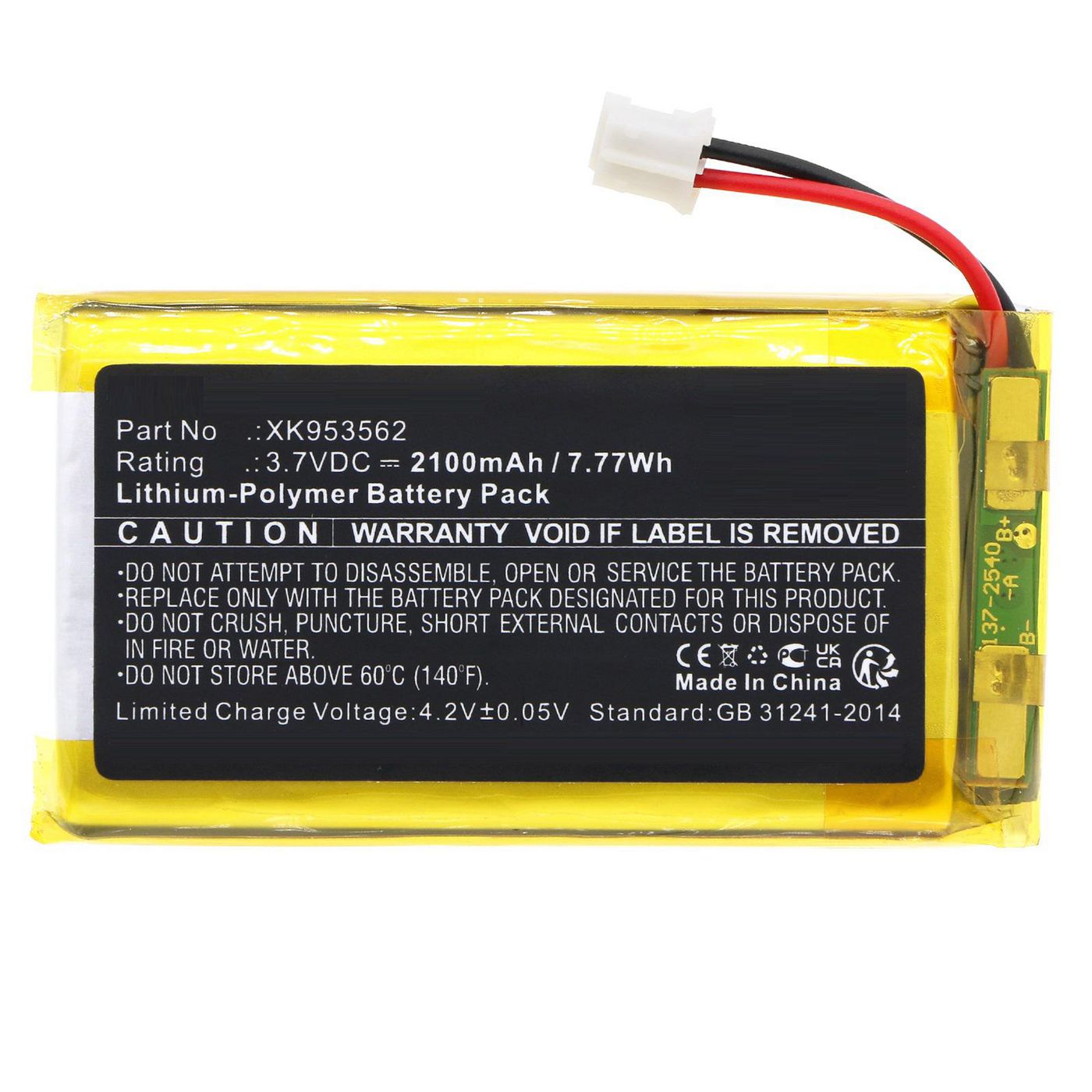 Battery 3.7V 2100mAh 7.77Wh 