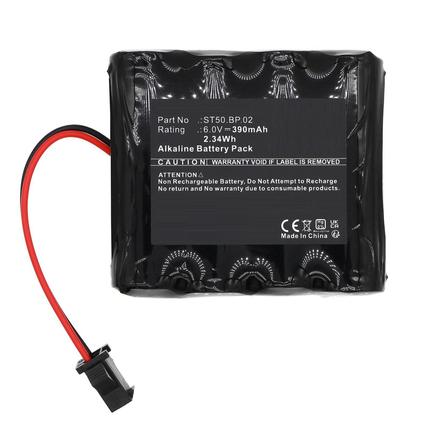 Battery 6.0V 390mAh 2.34Wh 