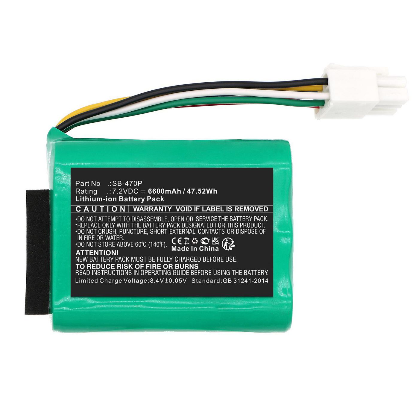 Battery 7.2V 6600mAh 47.52Wh 