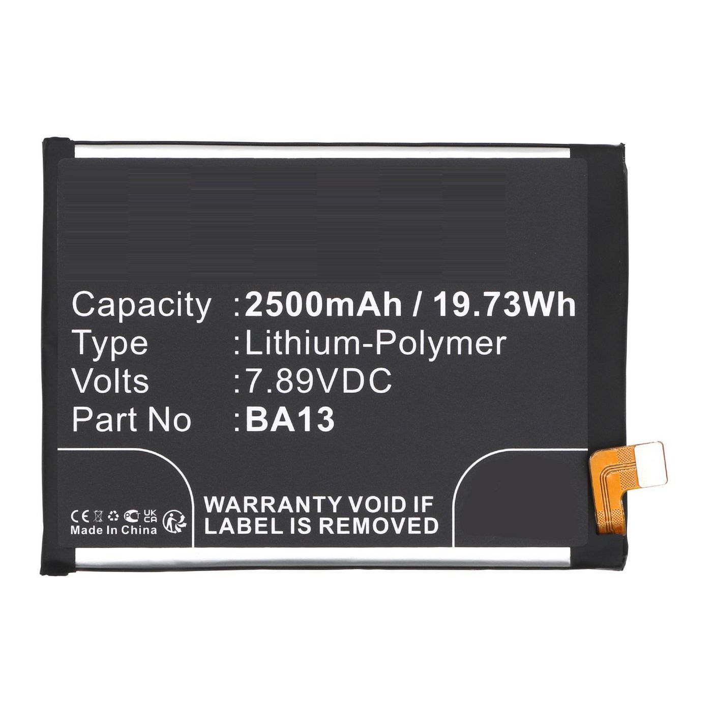 Battery 7.89V 2500mAh 19.73Wh