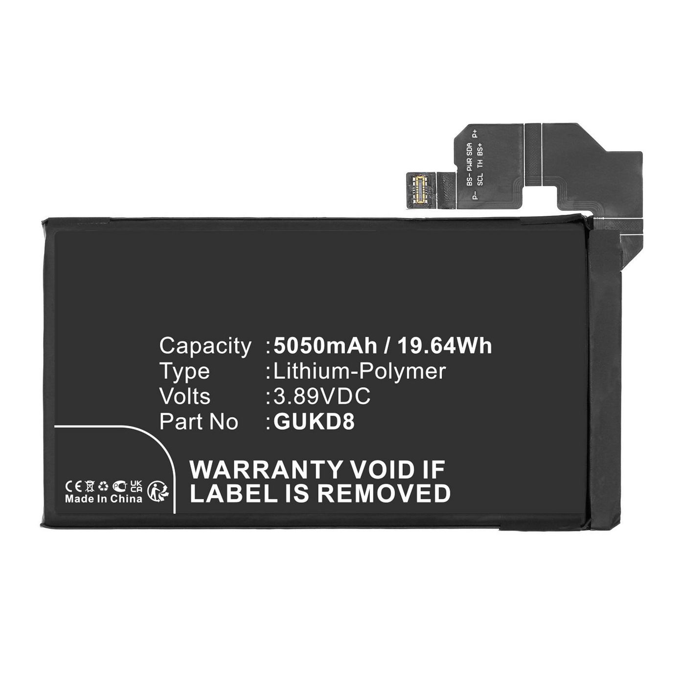 Battery 3.89V 5050mAh 19.64Wh 
