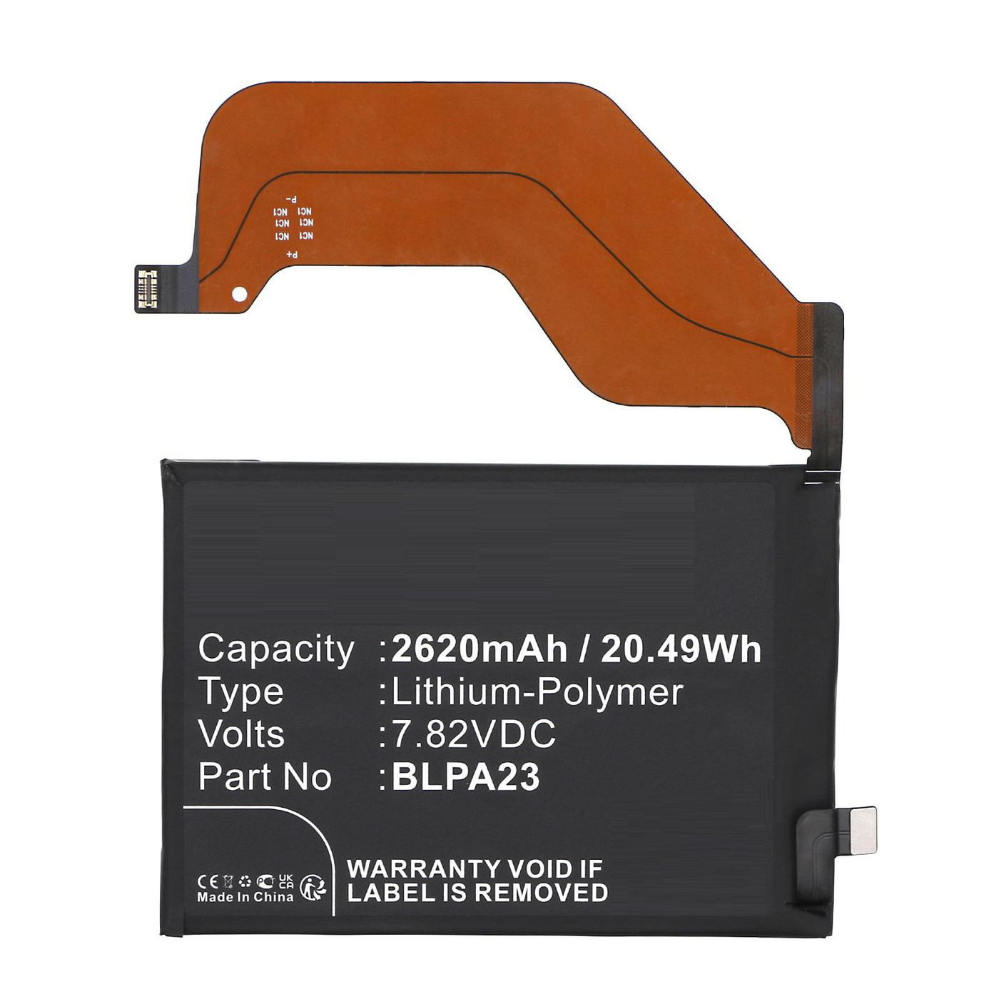 Battery 7.82V 2620mAh 20.49Wh 