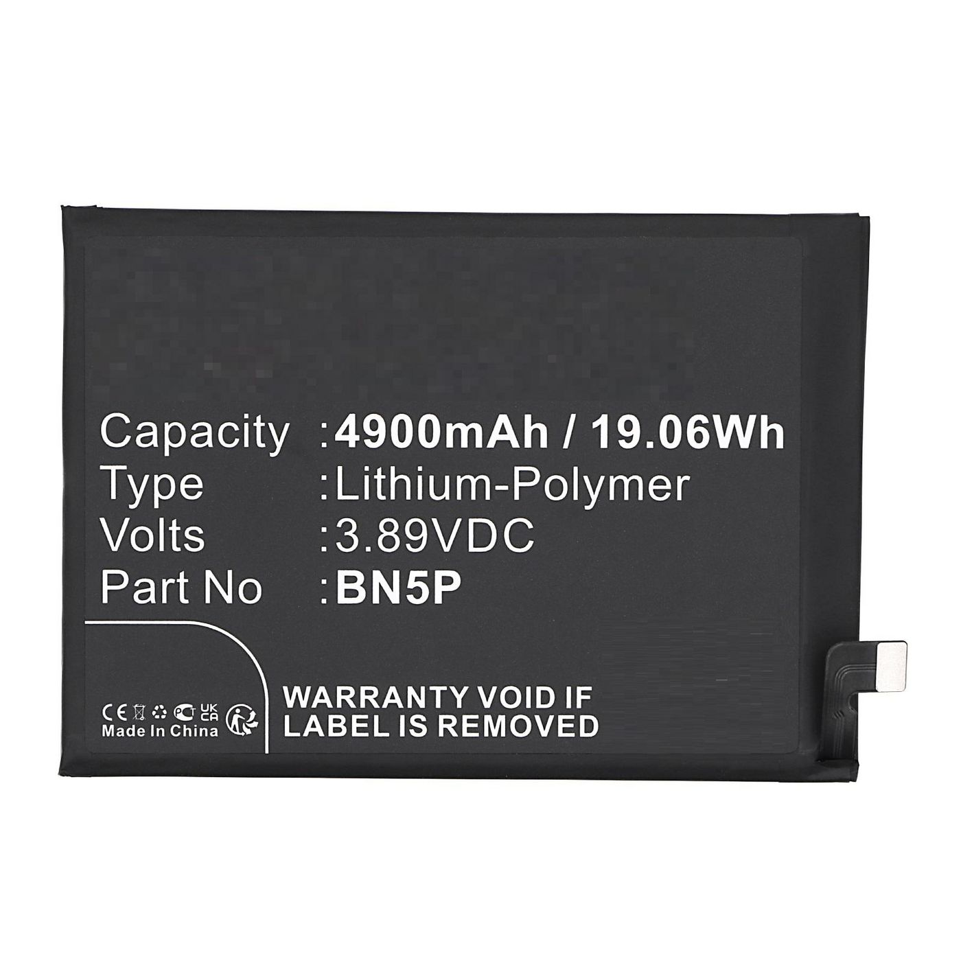 Battery 3.89V 4900mAh 19.06Wh 