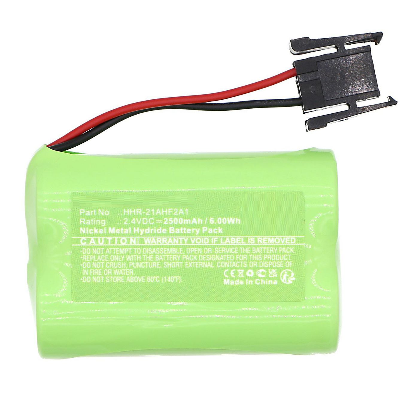 Battery 2.4V 2500mAh 6.00Wh 