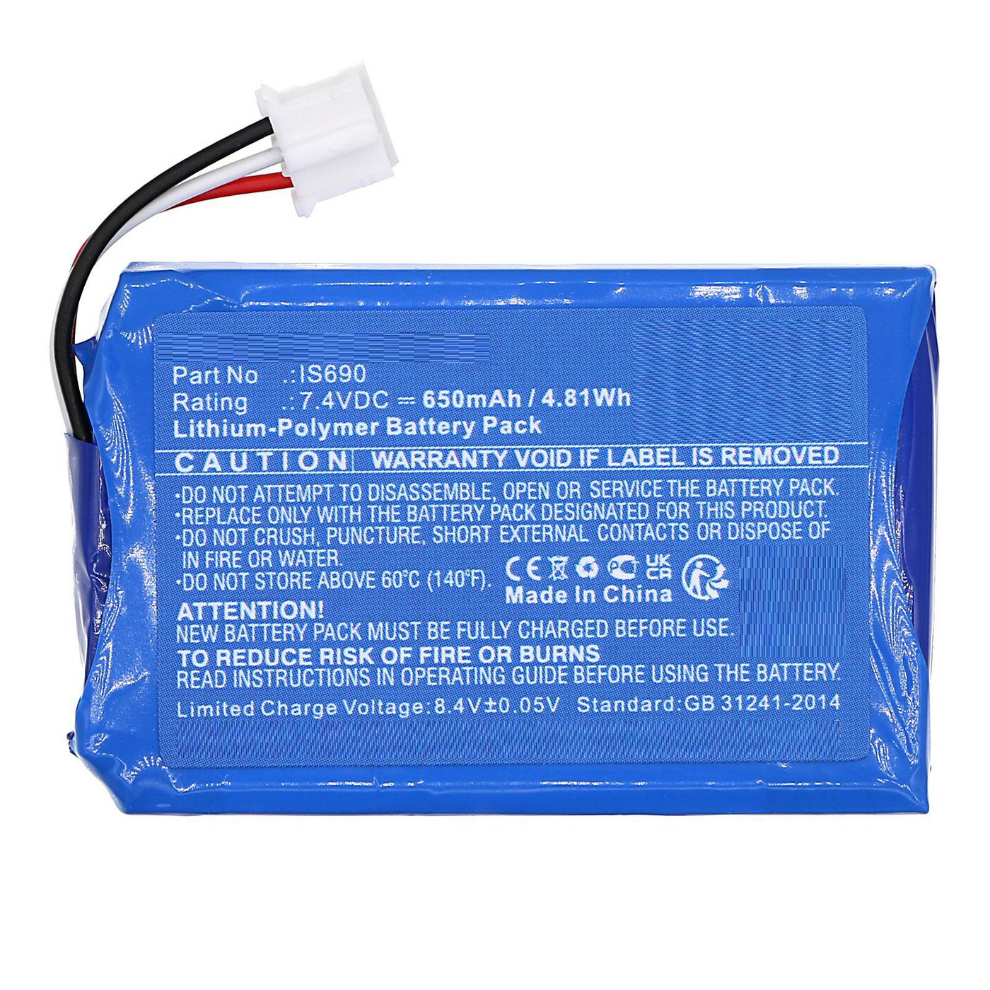 Battery 7.4V 650mAh 4.81Wh 