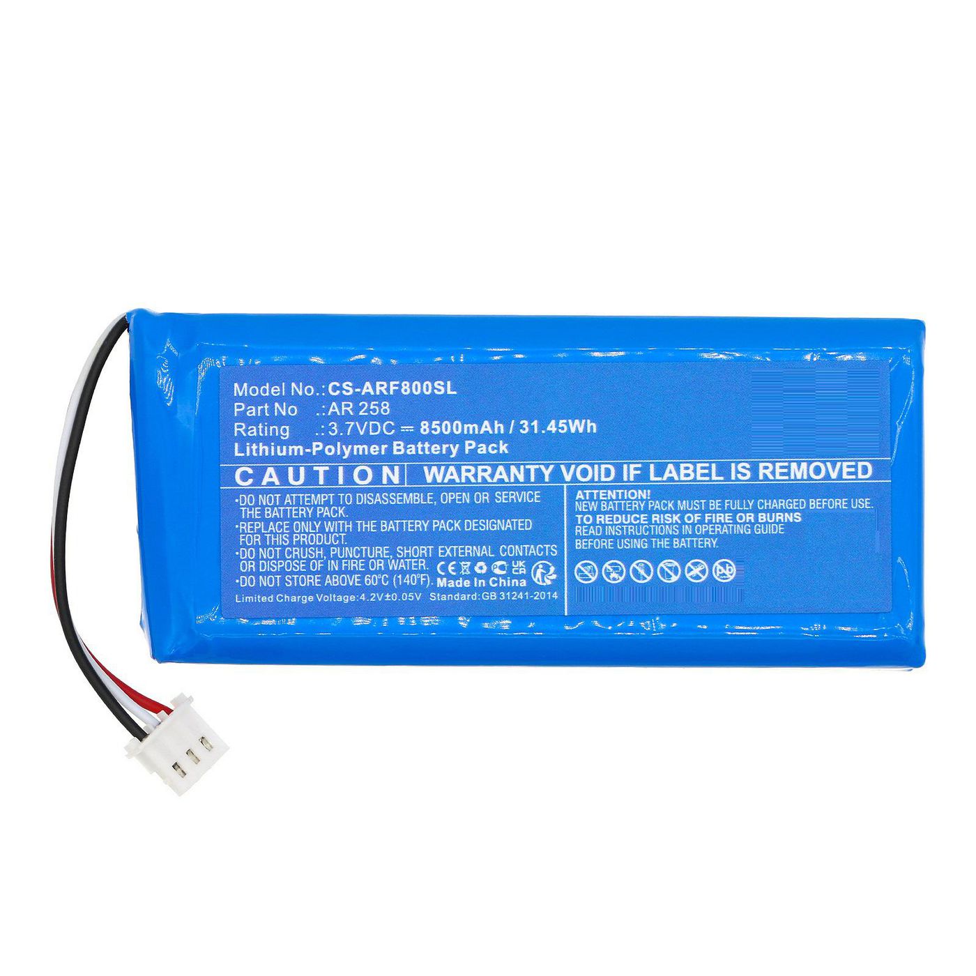 Battery 3.7V 8500mAh 31.45Wh