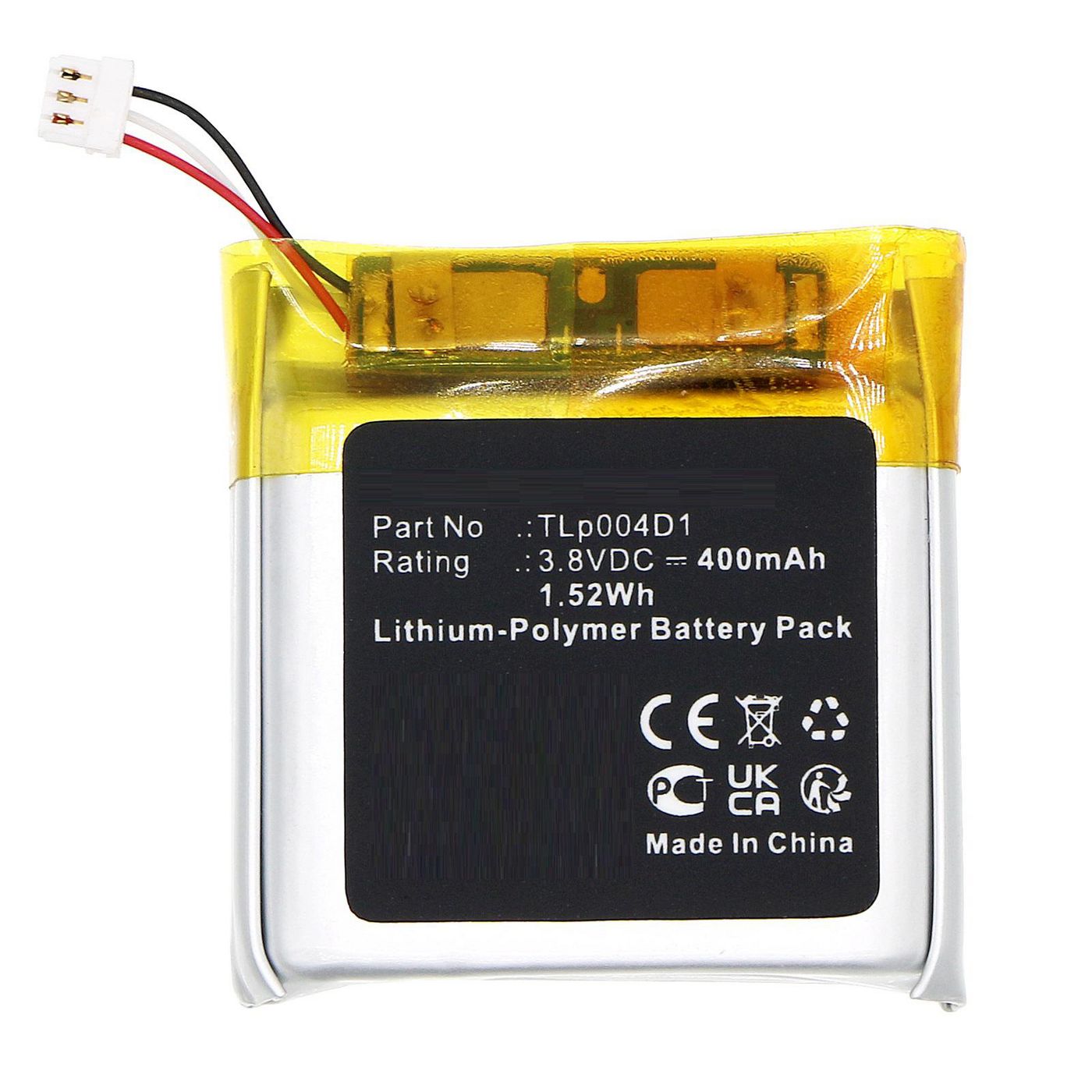 Battery 3.8V 400mAh 1.52Wh 