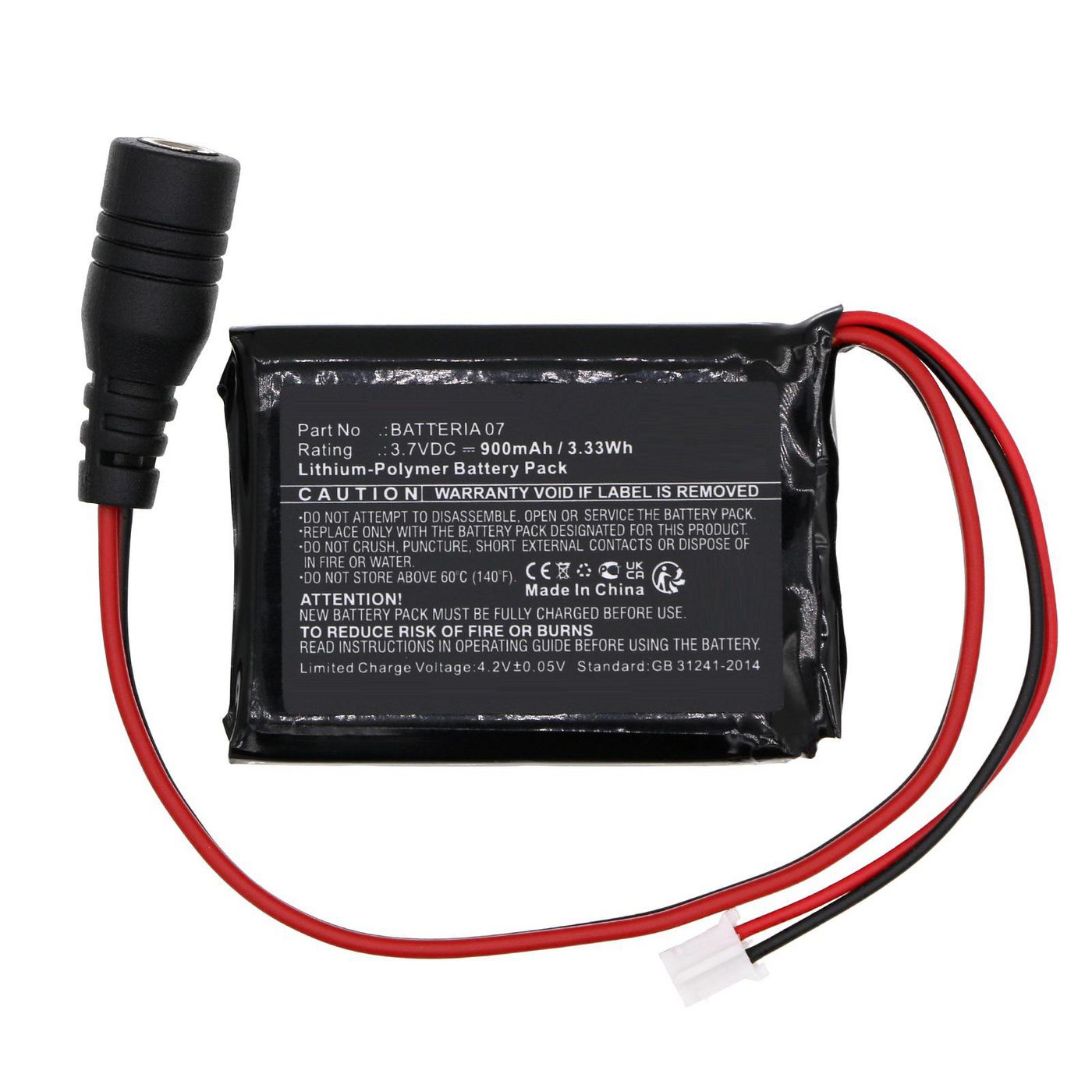 Battery 3.7V 900mAh 3.33Wh