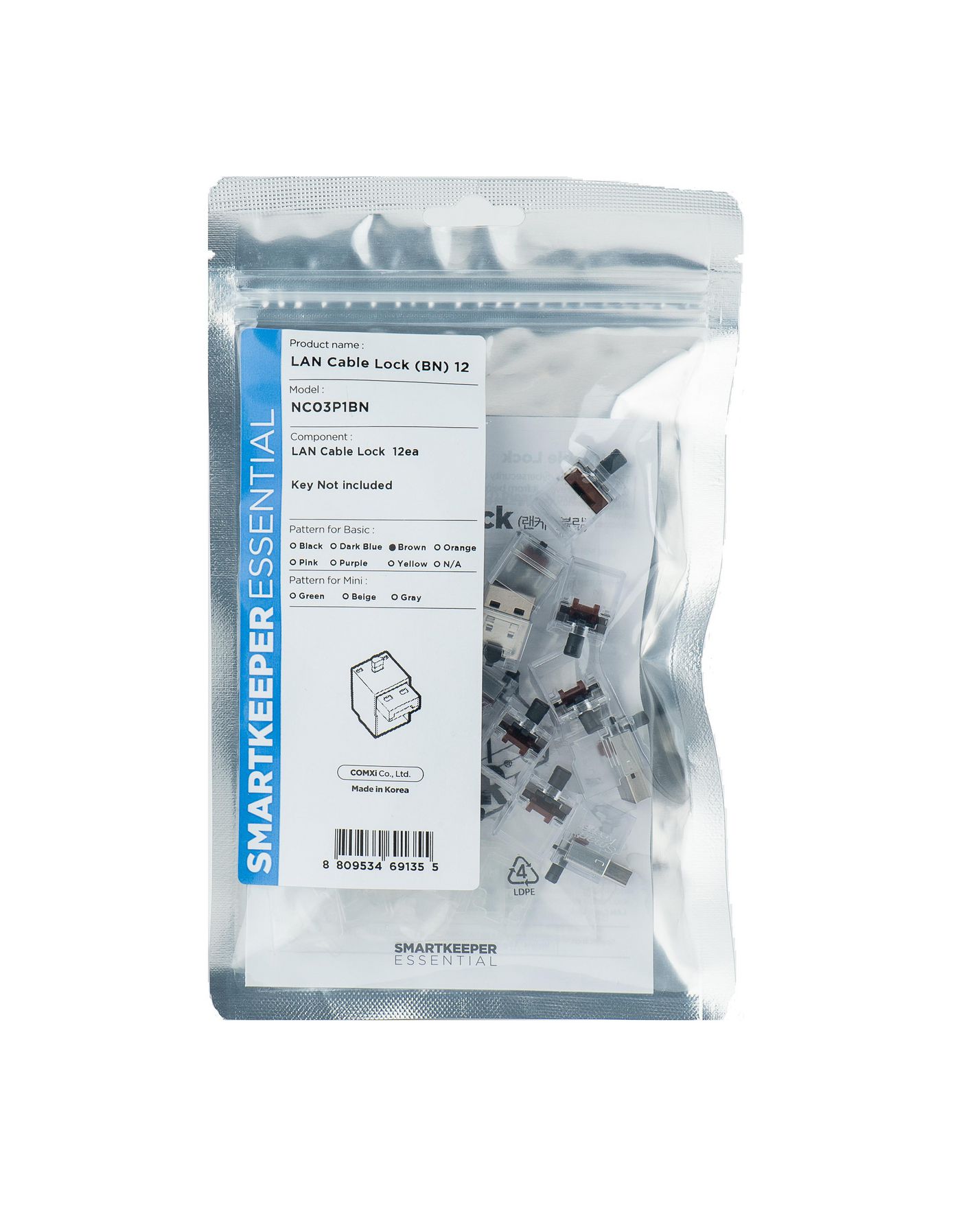 Port Blocker Rj-45 Brown 12 