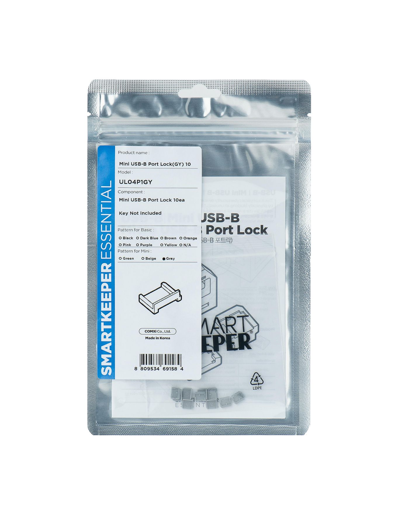 Port Blocker Usb Type-B Grey 