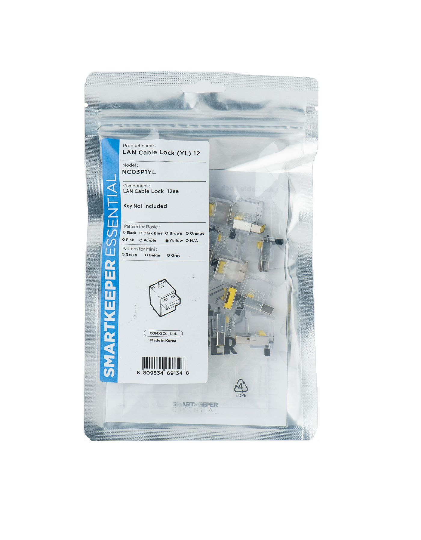 Port Blocker Rj-45 Yellow 1 