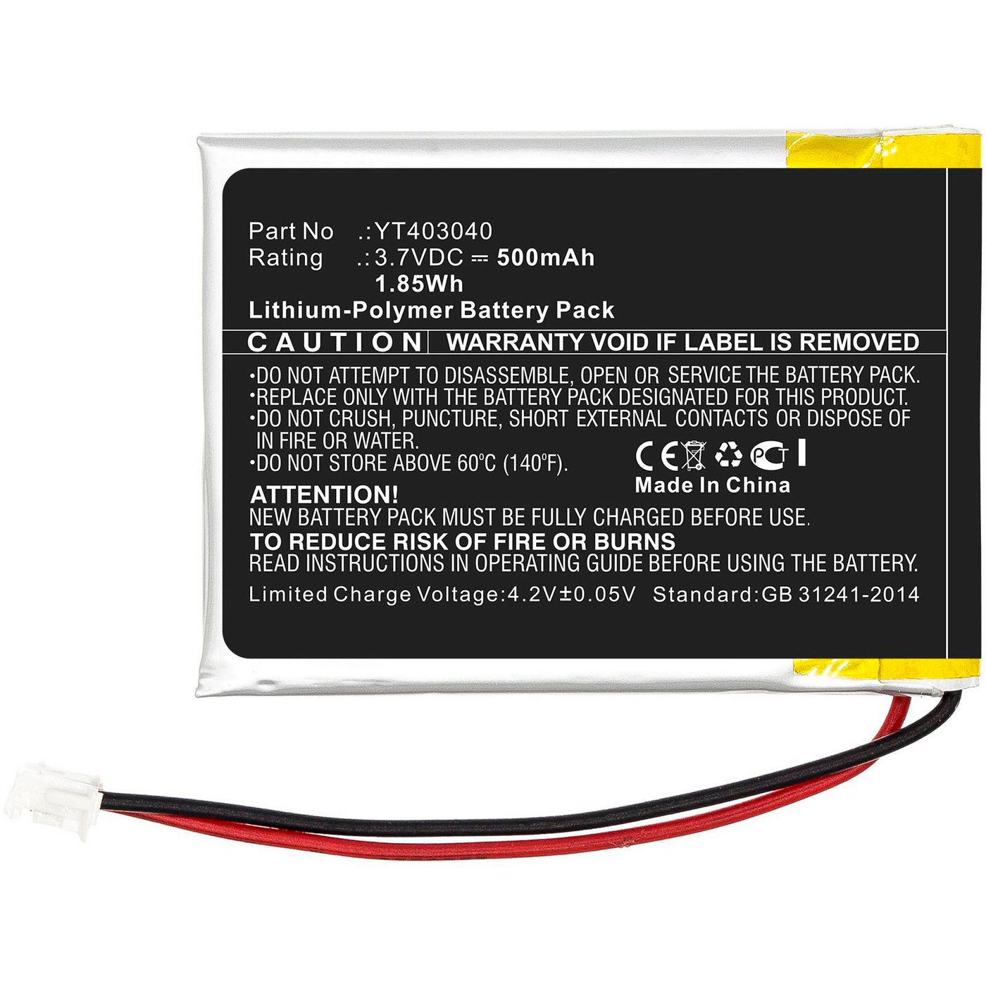 Battery 1.85Wh Li-Polymer 