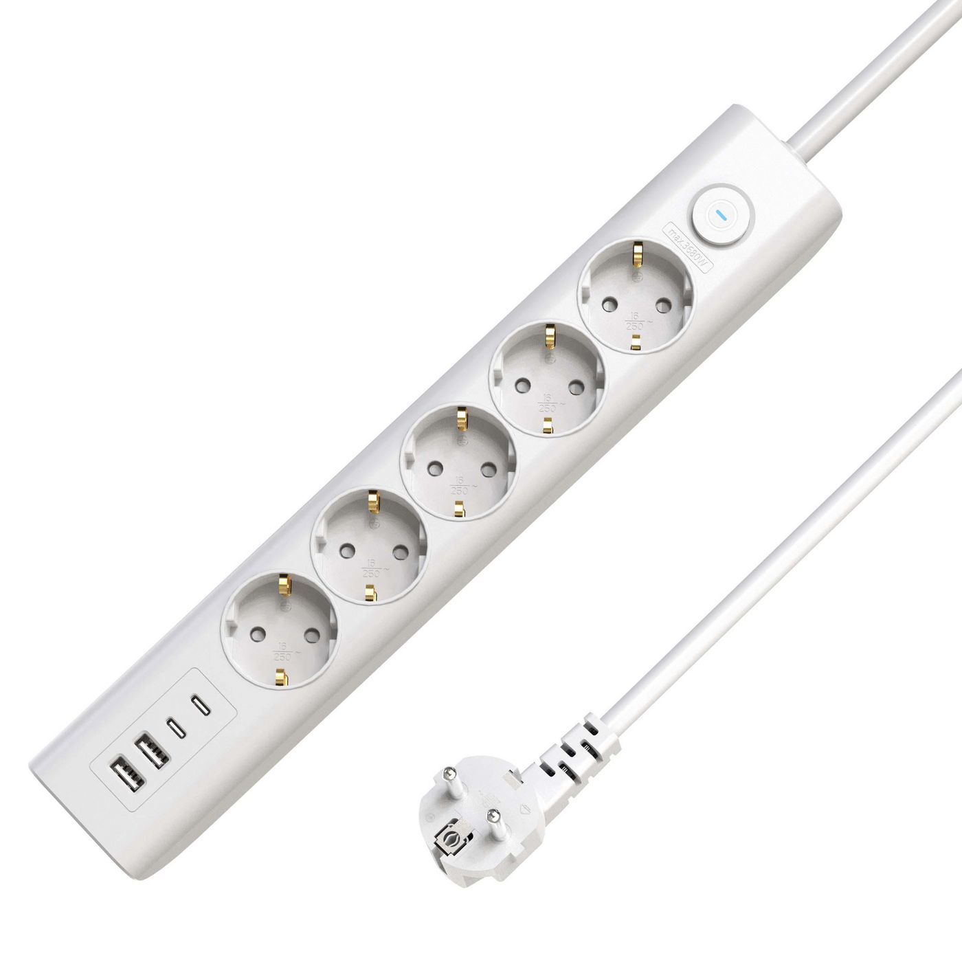 5-way USB Schuko Power Strip