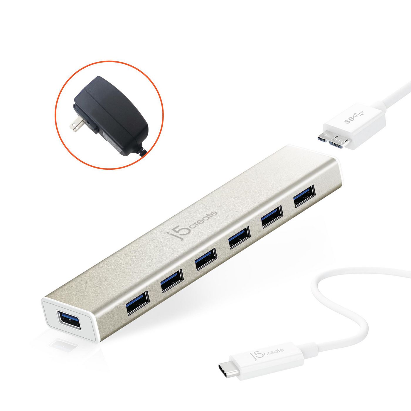 Jch377 Usb-C 7- Port Hub - 