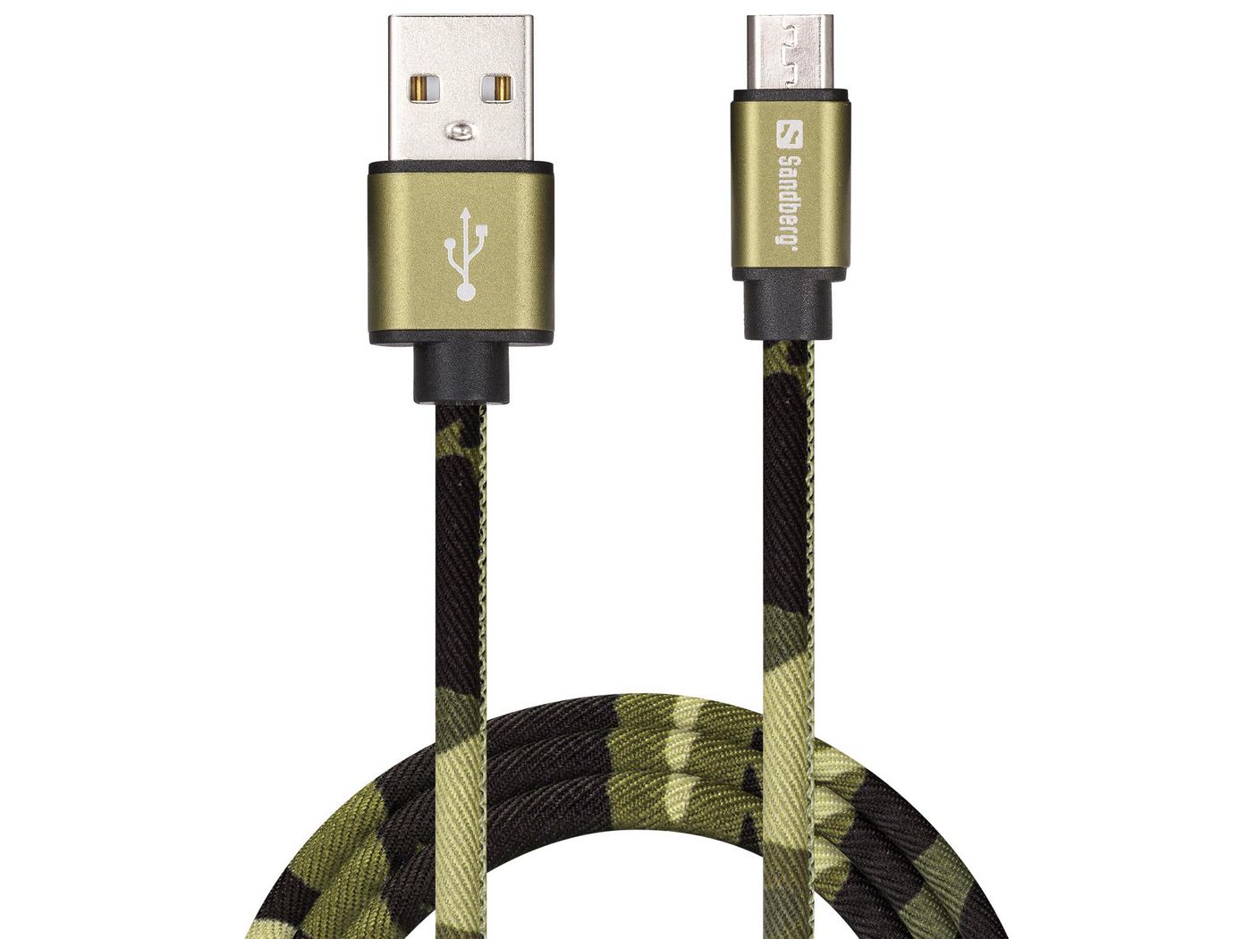 MicroUSB Green Camouflage 1m
