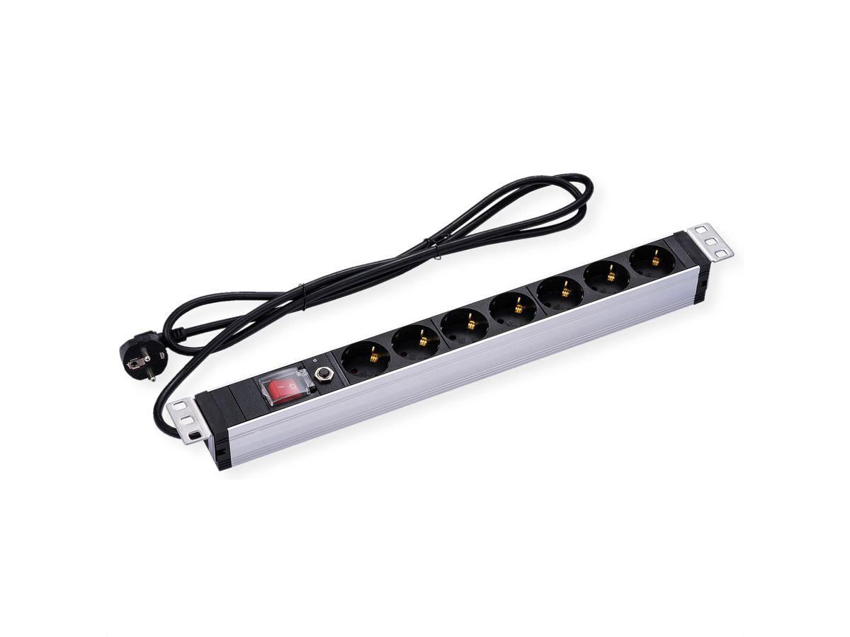 19" 1UH, PDU 7 - way Socket, 