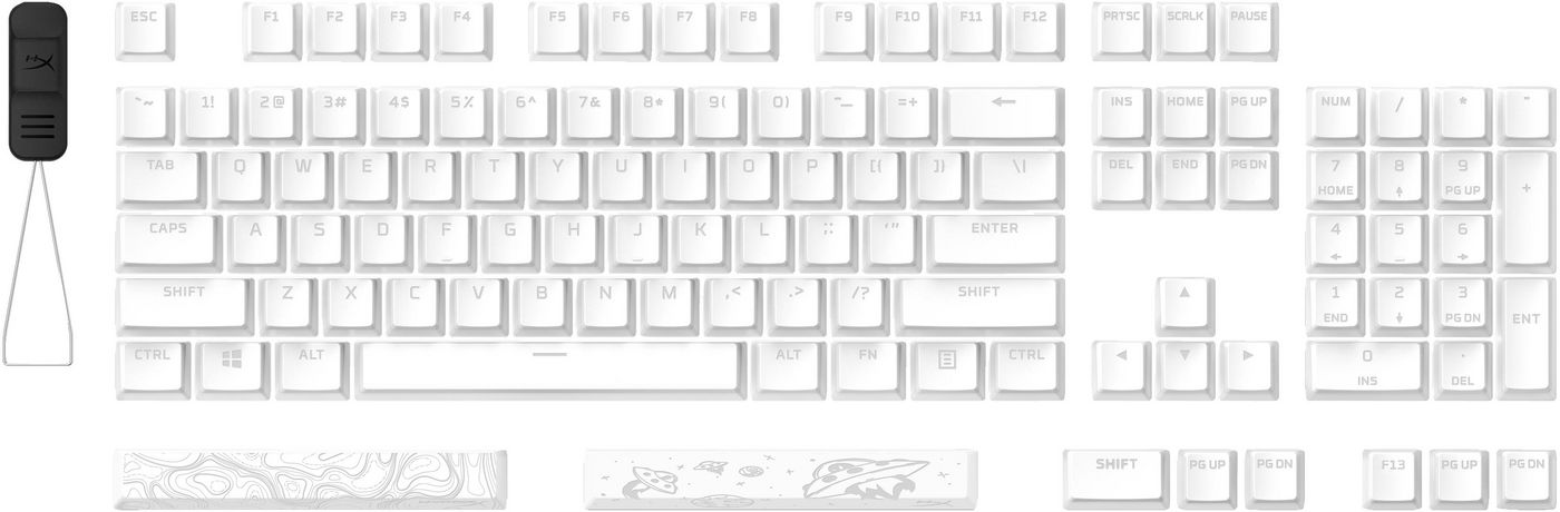 White PBT keycap set for