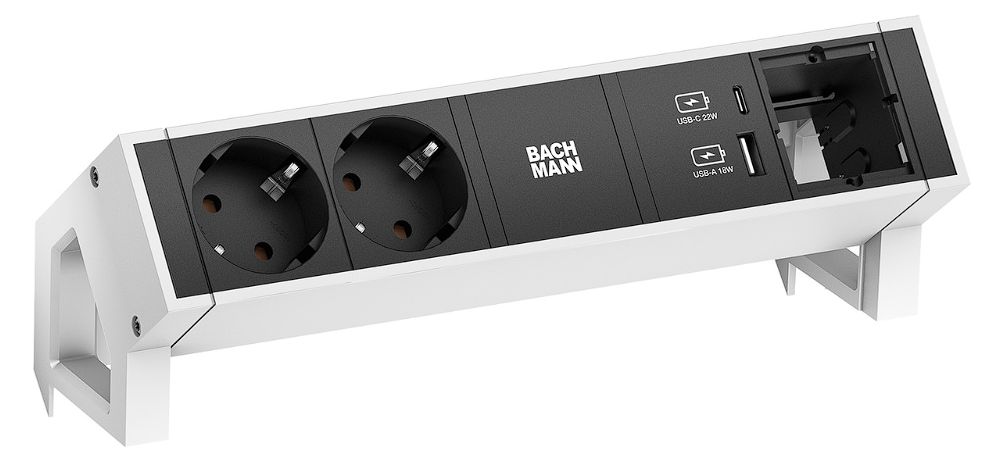 DESK2 2xCEE7/3 1xUSB A&C 22W 