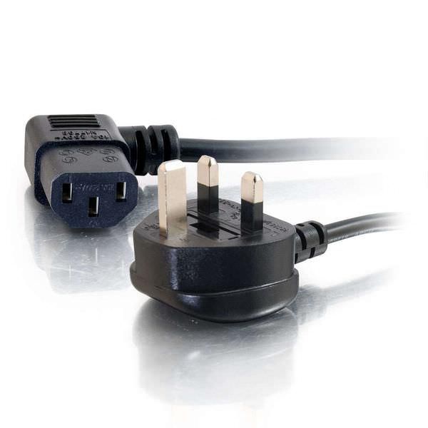 0.5M 18 Awg Uk 90° Power Cord 