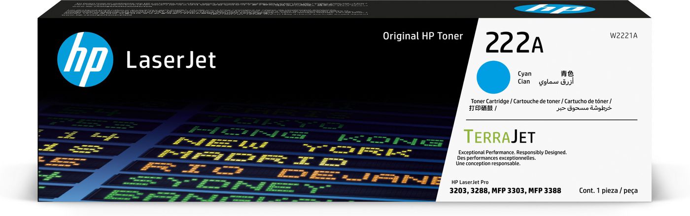 HP 222A CYN LASERJET TONER CARTRIDGE
