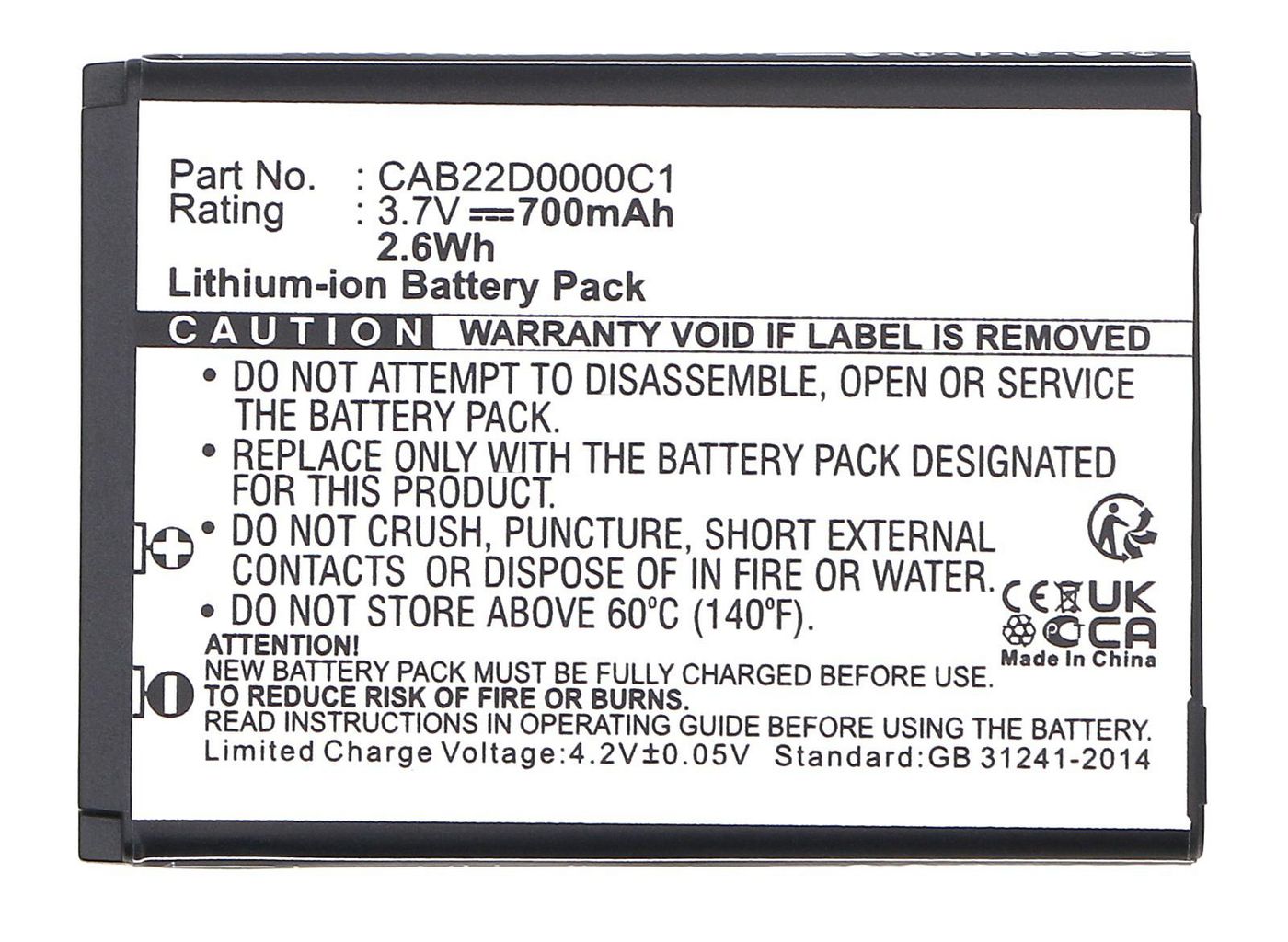 Battery 2.59Wh Li-ion 3.7V