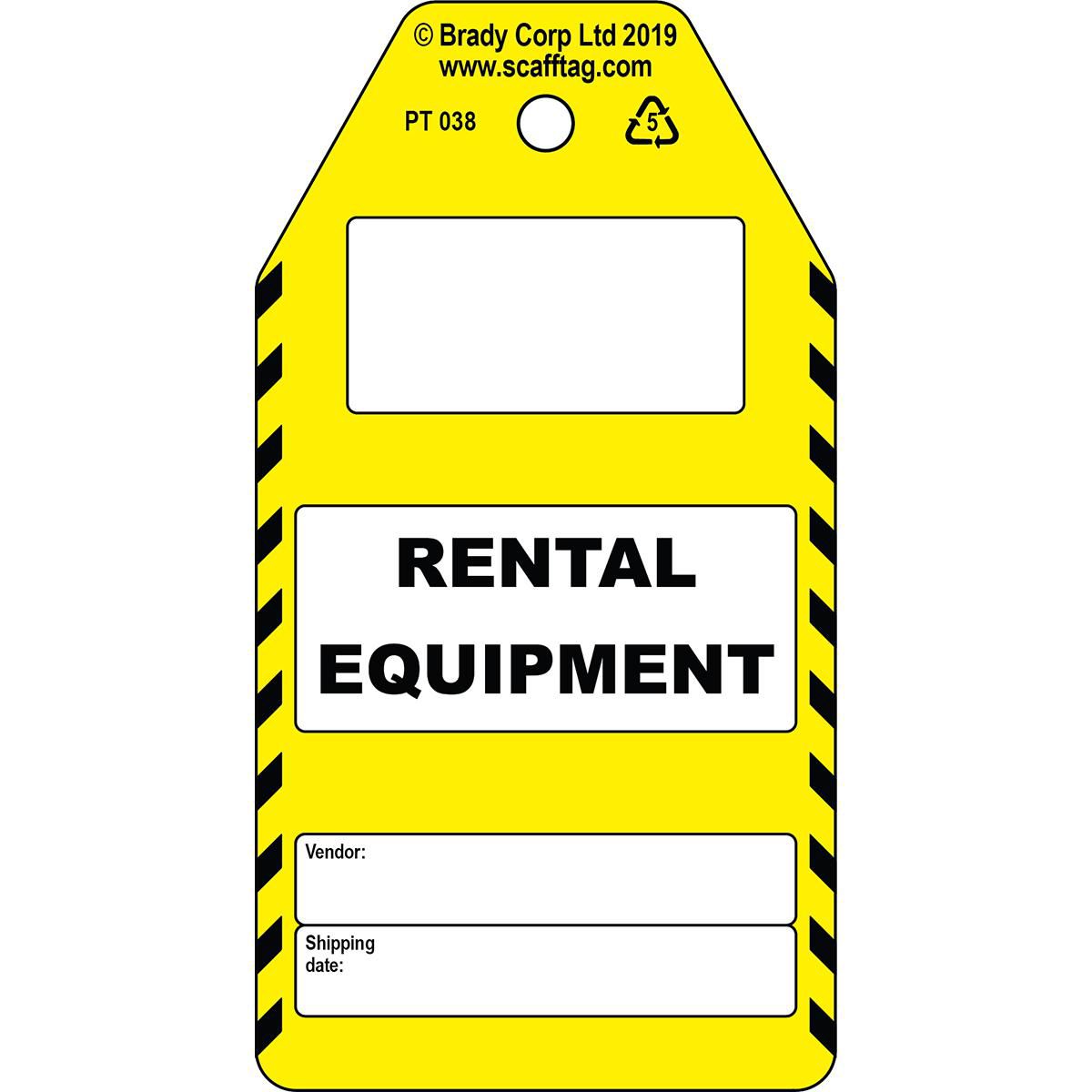 Rental Equipment (Vendor) tag
