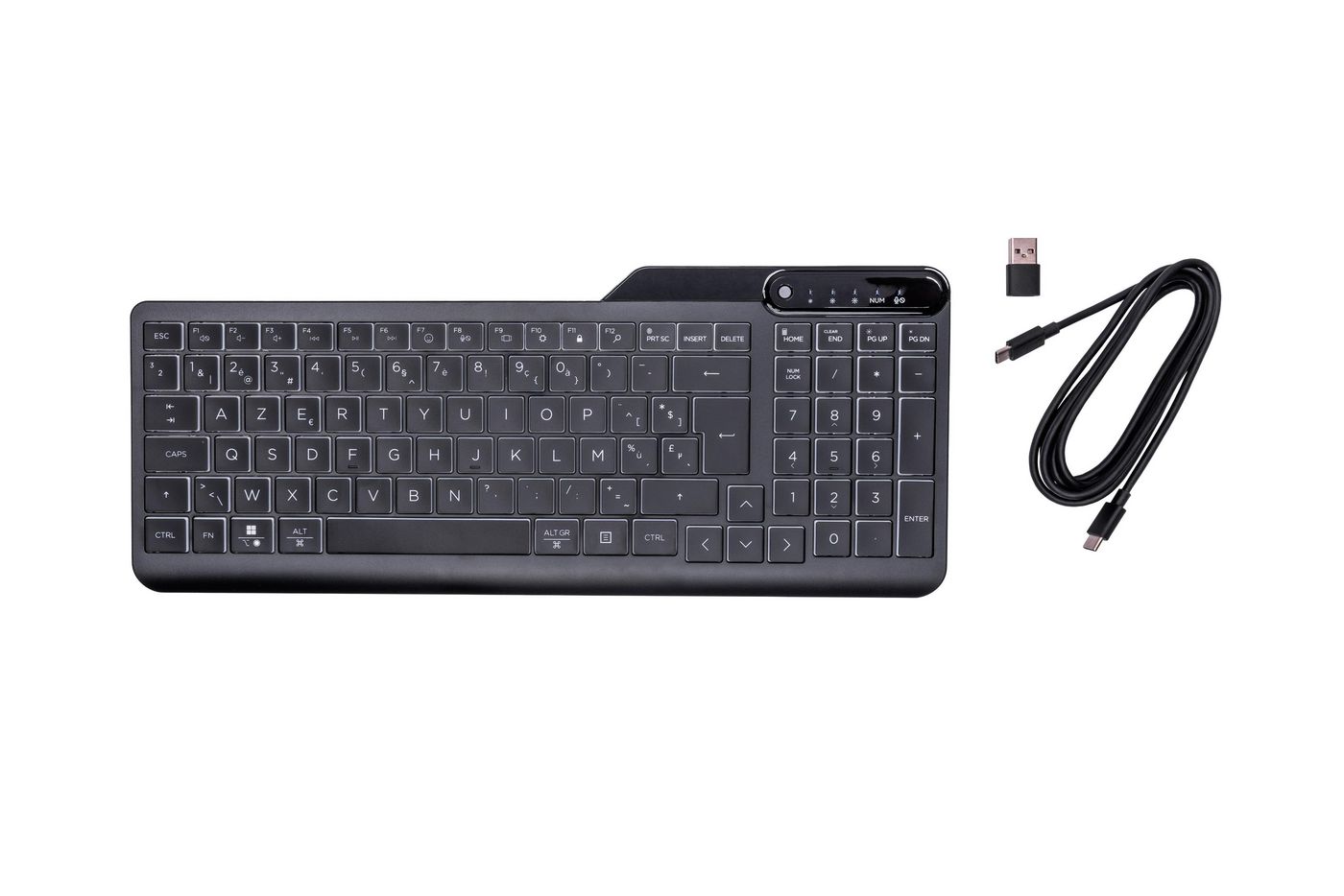 Backlit wired keyboard with 