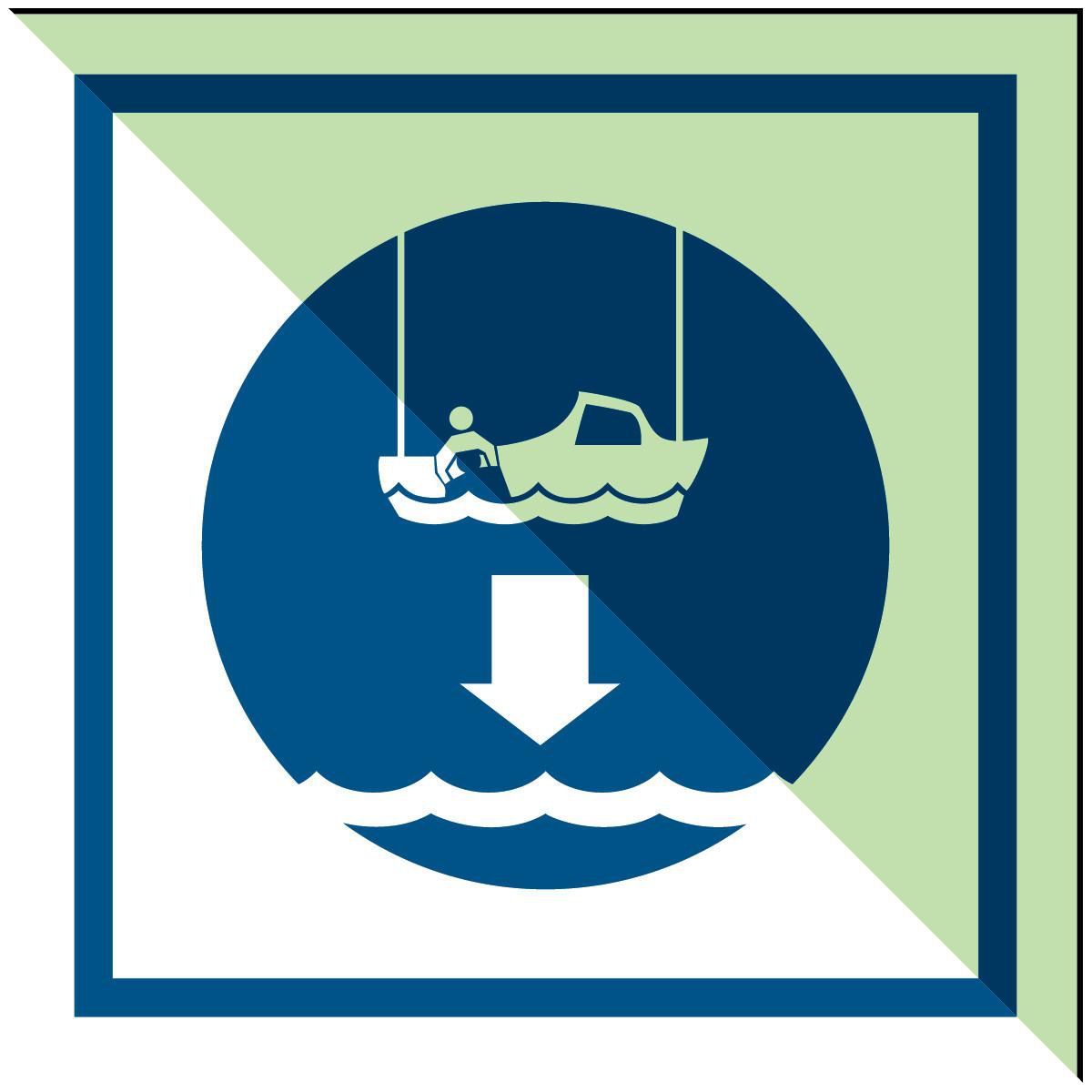 Lower rescue boat to the 