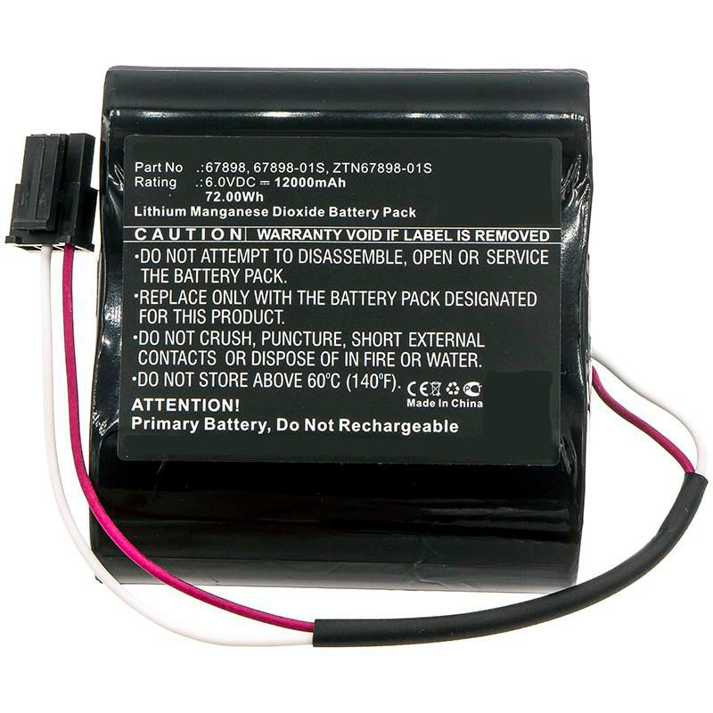 Battery 72.00Wh Li-MnO2 6.0V 