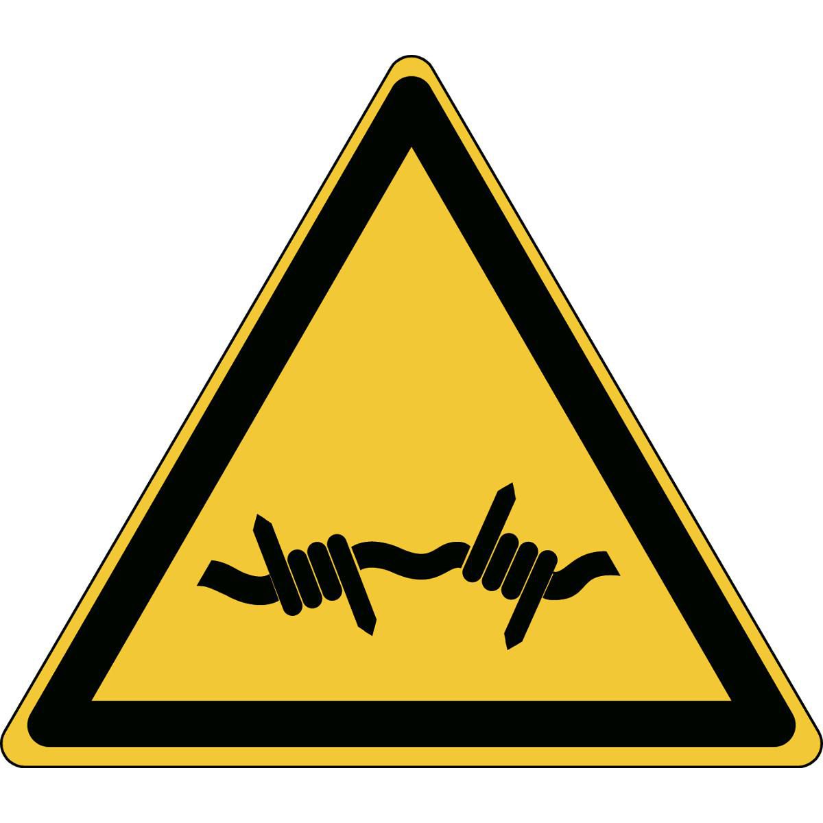 ISO Safety Sign - Barbed wire
