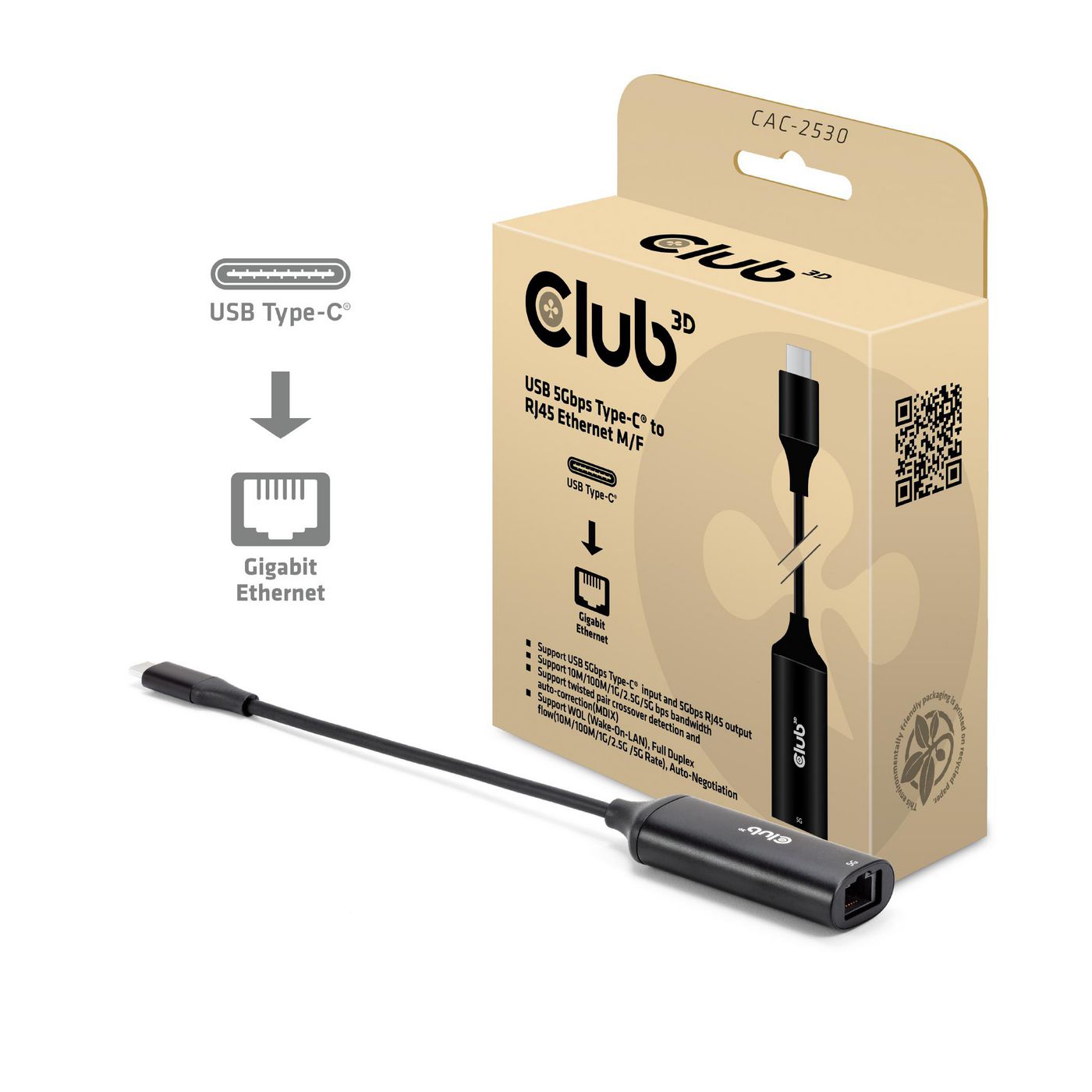 Usb 5Gbps Type-C To Rj45 