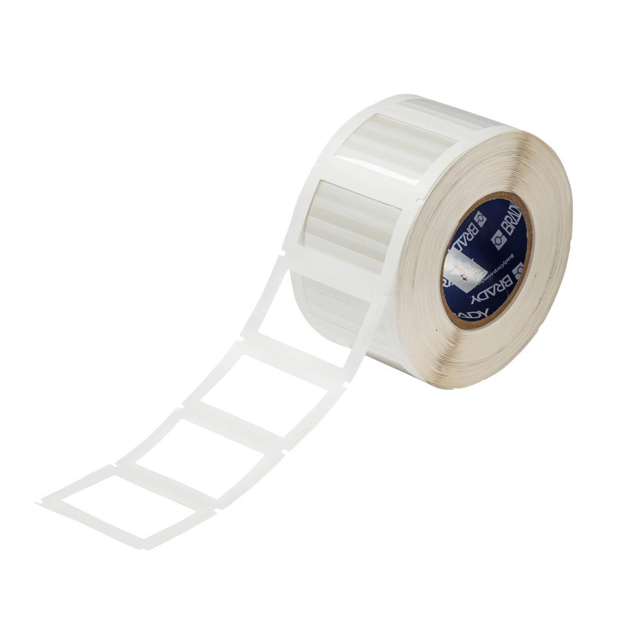 A clear polyester label with