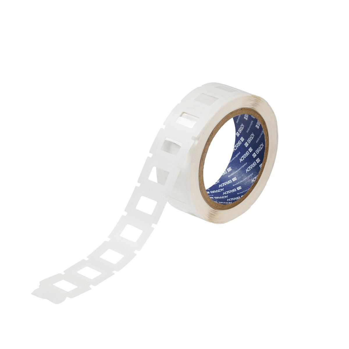 A clear polyester label with