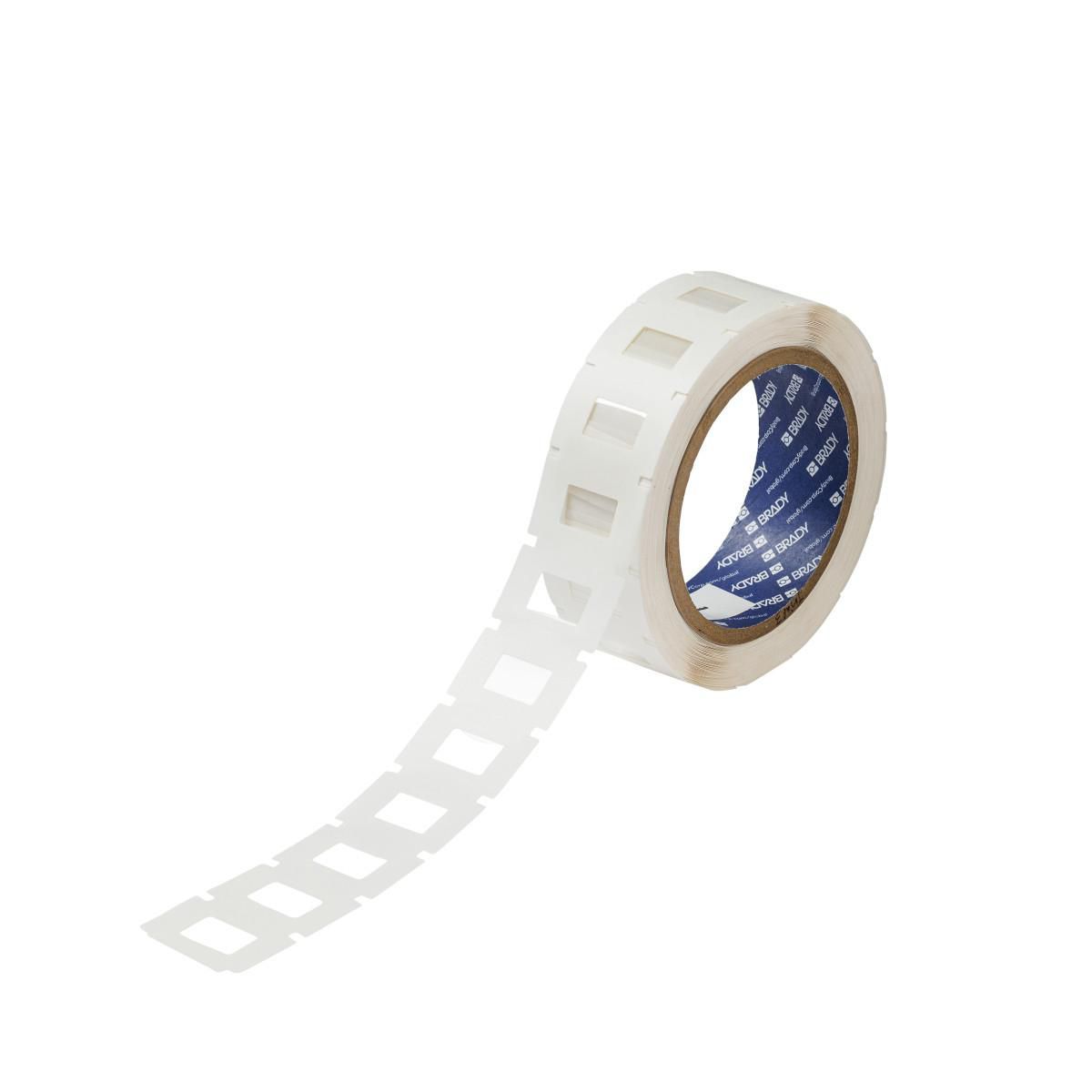 A clear polyester label with