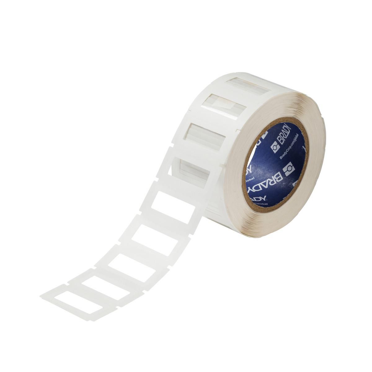 A clear polyester label with