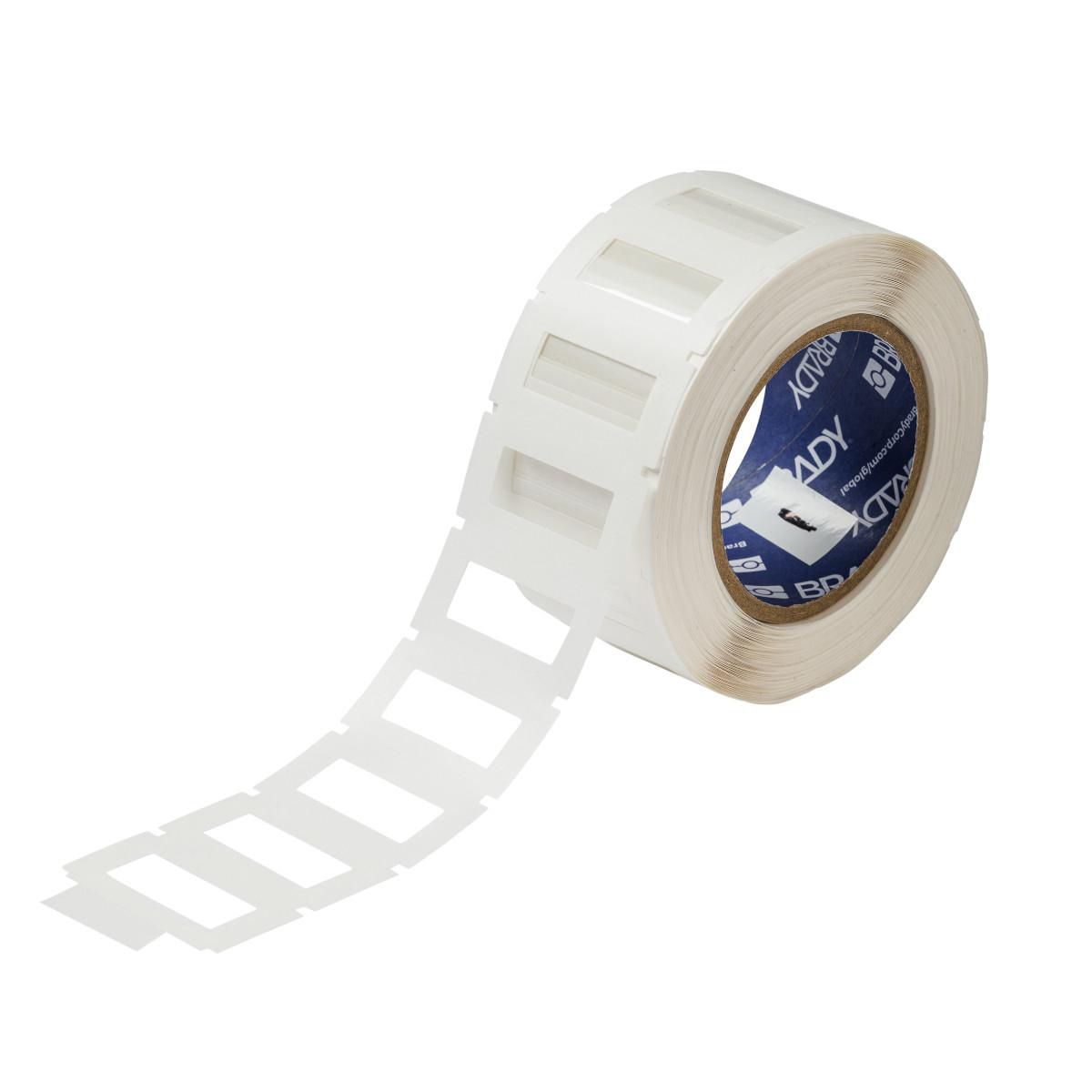 A clear polyester label with