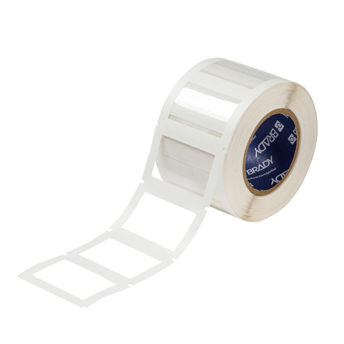 A clear polyester label with