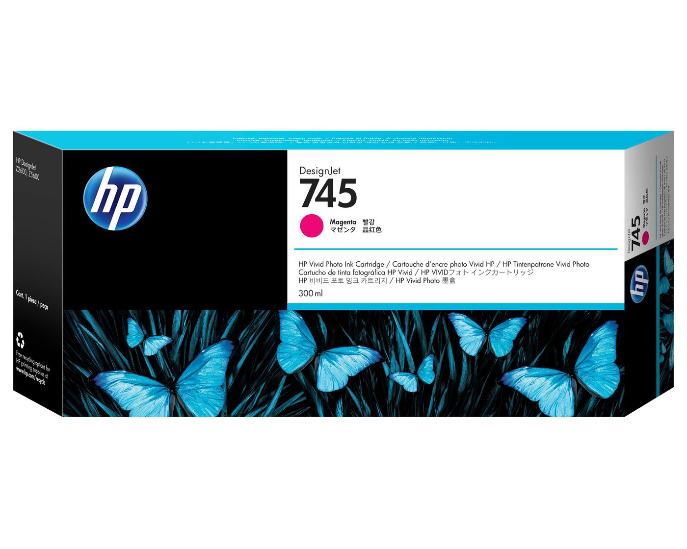 HP 745 300-ML MAGENTA INK CARTRIDGE