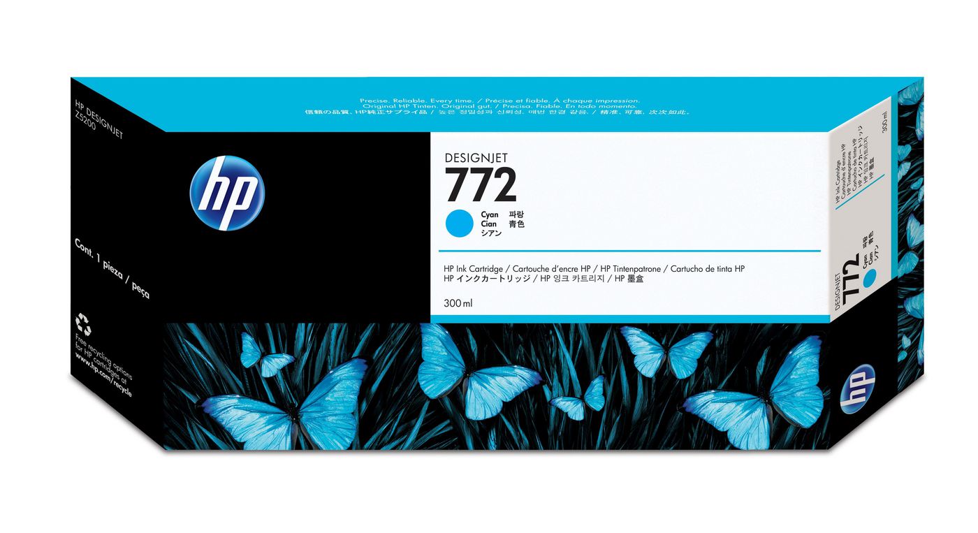 HP 772 300 ML CYAN DESIGNJET INK CRTG