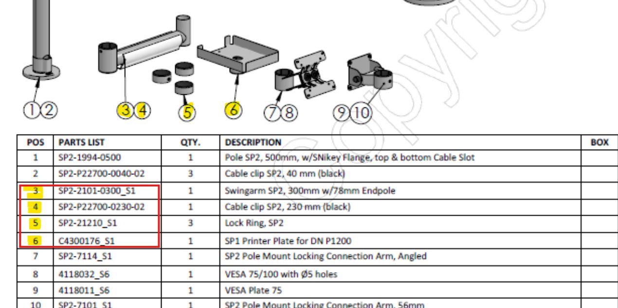 KIT: Swingarm AP2,Cable Clip 