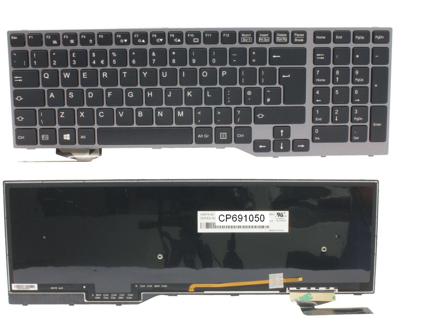 Keyboard 10Key Black W/ Bl Uk