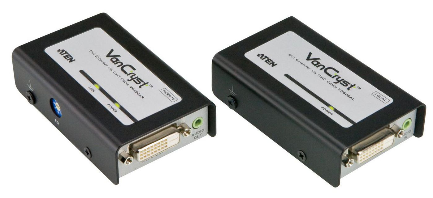 DVI + аудіо RJ45 подовжувач