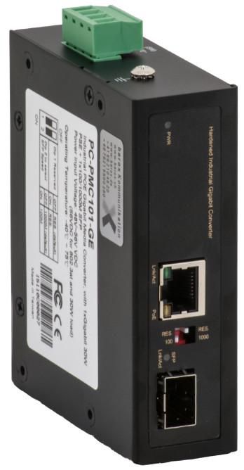 Media converter for DIN rail, 